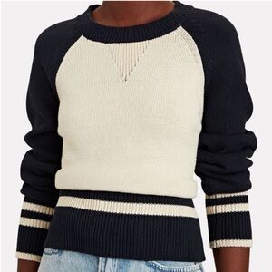 NWOT $348 Veronica Beard Ralie Pullover Cream & Blue